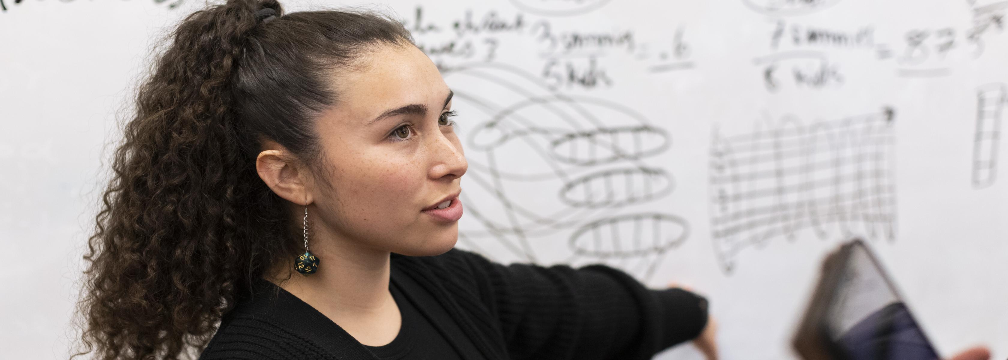 Student and whiteboard